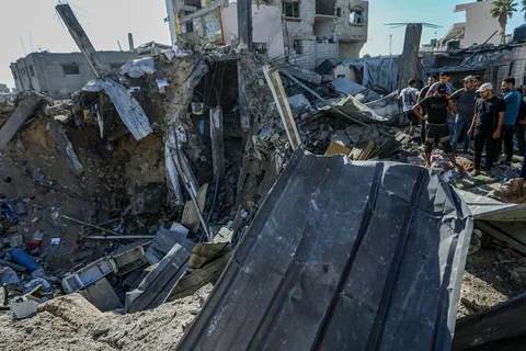 War-damaged Gaza building collapses, killing 16 people seeking shelter inside - report