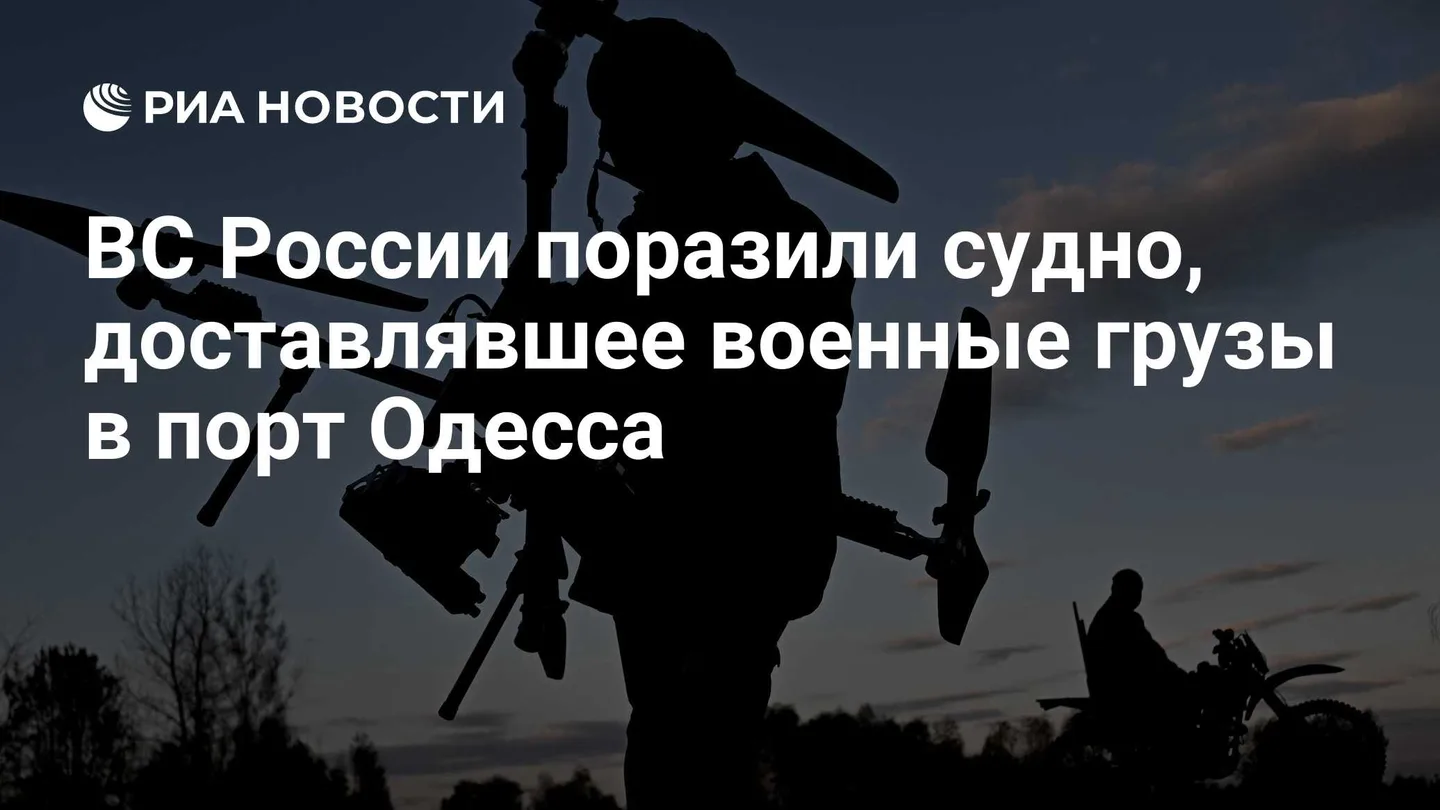 ВС России поразили судно, доставлявшее военные грузы в порт Одесса