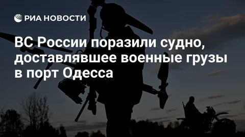 ВС России поразили судно, доставлявшее военные грузы в порт Одесса