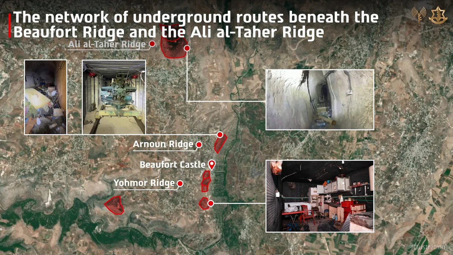 IDF releases footage of Hezbollah infrastructure below Ali al-Taher ridge after destroying tunnels