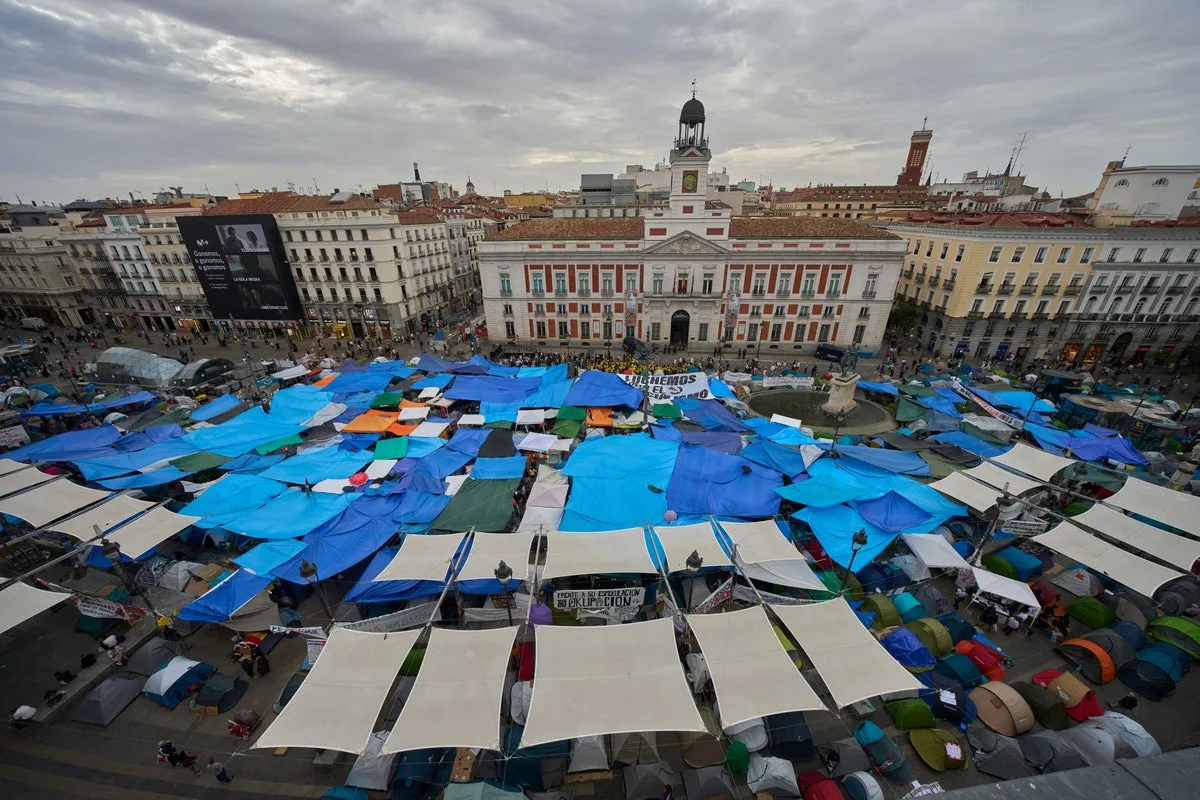 Photos of Madrid protests after an 87-year-old woman’s eviction from her longtime home